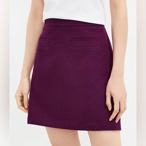LOFT Herringbone Tweed Shift Skirt